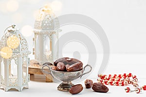 Ramadan Kareem and iftar muslim food, holiday concept