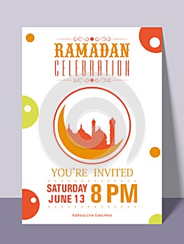 Ramadan Kareem Iftar party celebration invitation card.