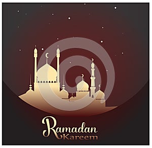 Ramadan Kareem with intricate Arabic lamp for the celebration of Muslim community festival