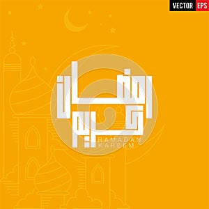 Ramadan Kareem islamic design with arabic and english calligraphy - Vector