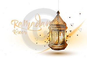 Ramadan Kareem islamic. greeting design arabic pattern lantern and calligraphy