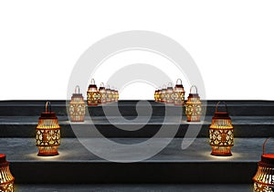 Ramadan kareem lanterns, 3d rendering