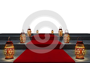 Ramadan kareem lanterns, 3d rendering.