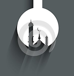 Ramadan kareem mosque card for Religious background