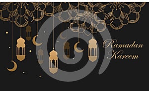 Ramadan kareem and mubarak greeting background islamic illustration