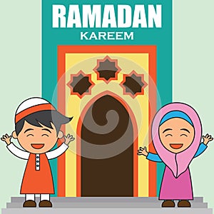 Ramadan kareem / mubarak, happy ramadan greeting design for Muslims holy month, vector illustration