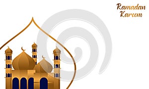 Ramadan Kareem And Mubarak Illustration Elegant White Space With Golden Traditional Lantern