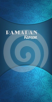 Ramadan kareem muslim religion holy month greeting card lettering flat