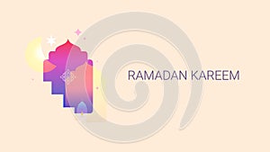 Ramadan Kareem poster. Islamic card, poster, banner template. Modern design with gradient.