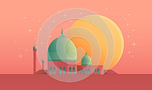 Ramadan Kareem prayer mosque background vector illustration