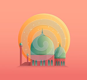 Ramadan Kareem prayer mosque background vector illustration