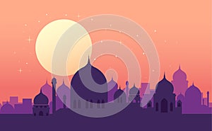 Ramadan Kareem prayer mosque background vector illustration