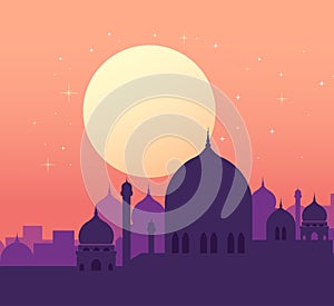 Ramadan Kareem prayer mosque background vector illustration