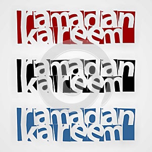 Ramadan Kareem in Variation of Typhography