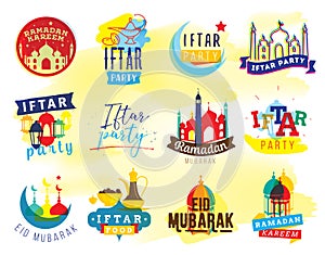 Ramadan kareem vector graphic. Iftar party. photo