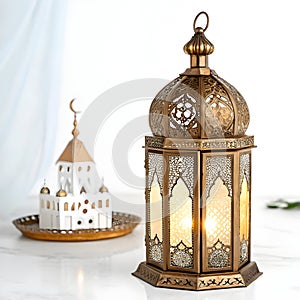 Ramadan Lamp Realistic isolated on white background photo