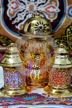 Ramadan Lantern lamp or Fanous Ramadan as a festive celebration of the Islamic fasting days in Arabian Islamic countries, religion