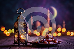 Ramadan Lantern and plate of Figs