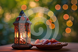 Ramadan Lantern and plate of Figs