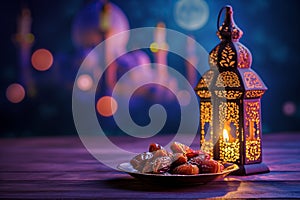 Ramadan Lantern and plate of Figs