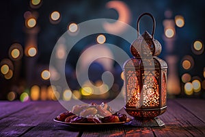 Ramadan Lantern and plate of Figs