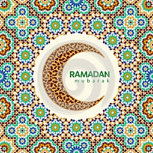 Ramadan Mubarak beautiful greeting card.