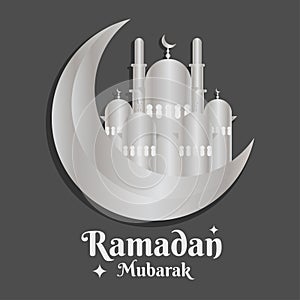 Ramadan Mubarak poster, flyer design template, Ramzan banner vector