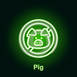 Ramadan pig outline neon icon. Element of Ramadan day illustration icon. Signs and symbols can be used for web, logo, mobile app,