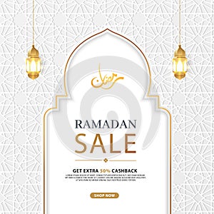 Ramadan sale discount banner template promotion design for business