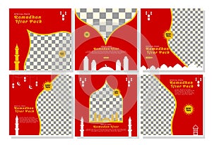 Ramadan sale social media post template banners ad Editable vector illustration