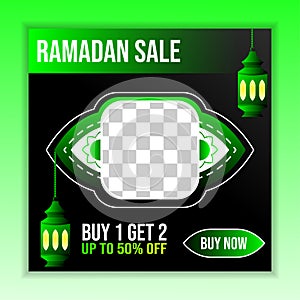 Ramadan sale social media post template banners ad. Editable vector illustration.