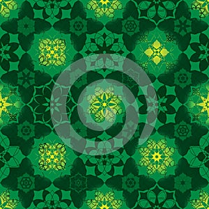 Ramadan star many symmetry birght circle seamless pattern photo