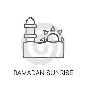 Ramadan Sunrise linear icon. Modern outline Ramadan Sunrise logo