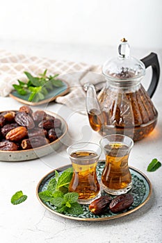 Ramadan tea and dates for iftar