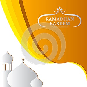 Ramadhan orange paper cut background