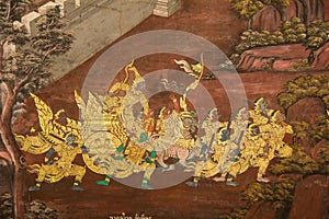 Ramakian mural in wat phra keaw