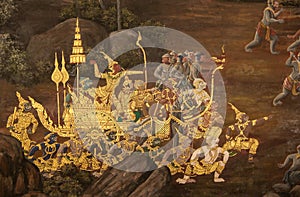 Ramakian mural in wat phra keaw