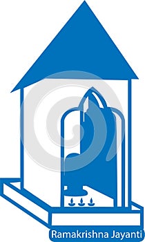 Ramakrishna Jayanti blue vector icon.