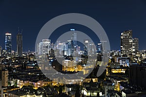 The Ramat Gan And Givatayim City Skyline, Ramat Gan Cityscape at Night, Israel