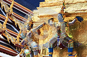 Ramayana figure at Wat prakaew temple , Thailand