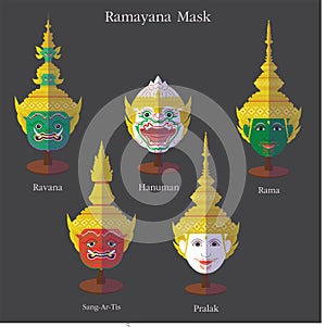 Ramayana mask eps 10 format photo