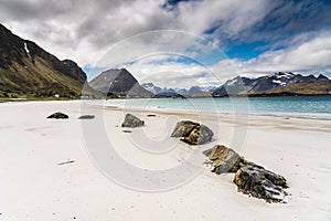 Ramberg Beach, Lofoten Islands, Norway photo