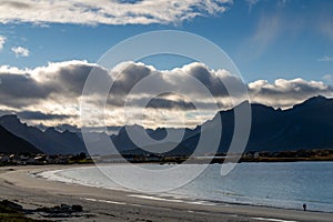 Rambergstranda Beach on Flakstadoya Island in the Lofoten Archipelago in Norway