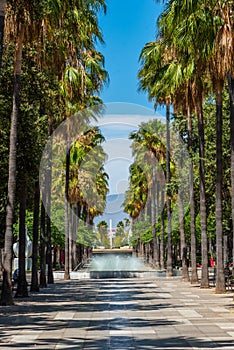 Rambla de Almeria alley in Spanish town Almeria