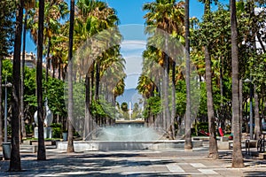 Rambla de Almeria alley in Spanish town Almeria