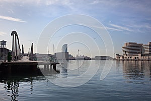 Rambla del Mar in Barcelona, Spain