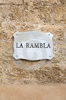 Rambla Street Sign, Palma