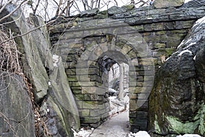 Ramble Stone Arch during the winter