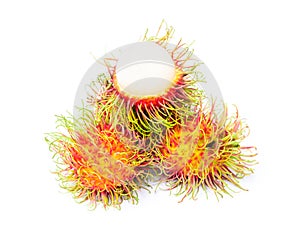 Rambutan fruit on white