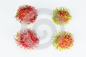 Rambutan , red hairy skin fruit